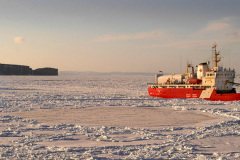 Canadian Coast Guard icebreaker helps the Bell Island Ferry cross The Tickle in Conception Bay, Newfoundland.Photo by Greg Locke (C) 2005www.greglocke.comDCS file