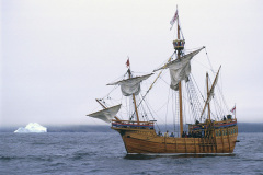 (GSL65-030199) ST.JOHN'S, NEWFOUNDLAND, CANADA. 1997 FILE -- NEWFOUNDALAND TRAVEL & TOURISM --The Matthew saiIs past an iceberg along the Newfoundland coast. The ship is a replical of the ship used by John Cabot (Giovanni Caboto) when he discoved North America in 1497 while in the commission of English fishing merchants searching for new sources of cod fish. Cabot landed at Cape Bonavista on Newfoundland's north east coast. Photo By: (C )GREG LOCKE/straylight 1999. ONE TIME USE ONLY. NO ARCHIVING OR THIRD PARTY DISTRIBUTION. (GSL65-030199) ST.JOHN'S, NEWFOUNDLAND, CANADA. 1997 FILE -- NEWFOUNDALAND TRAVEL & TOURISM --The Matthew saiIs past an iceberg along the Newfoundland coast. The ship is a replical of the ship used by John Cabot (Giovanni Caboto) when he discoved North America in 1497 while in the commission of English fishing merchants searching for new sources of cod fish. Cabot landed at Cape Bonavista on Newfoundland's north east coast. Photo By: (C )GREG LOCKE/straylight 1999. ONE TIME USE ONLY. NO ARCHIVING OR THIRD PARTY DISTRIBUTION.